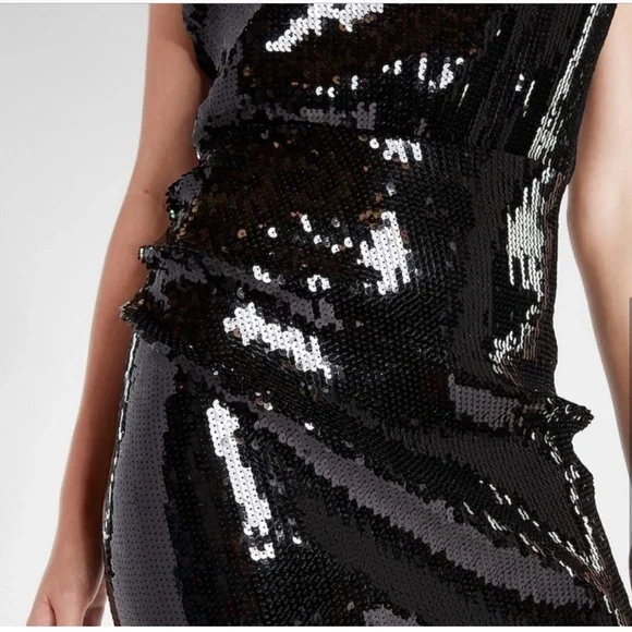 EXPRESS Women's Espresso Brown Sequin Midi Dress - Picture 2 of 6